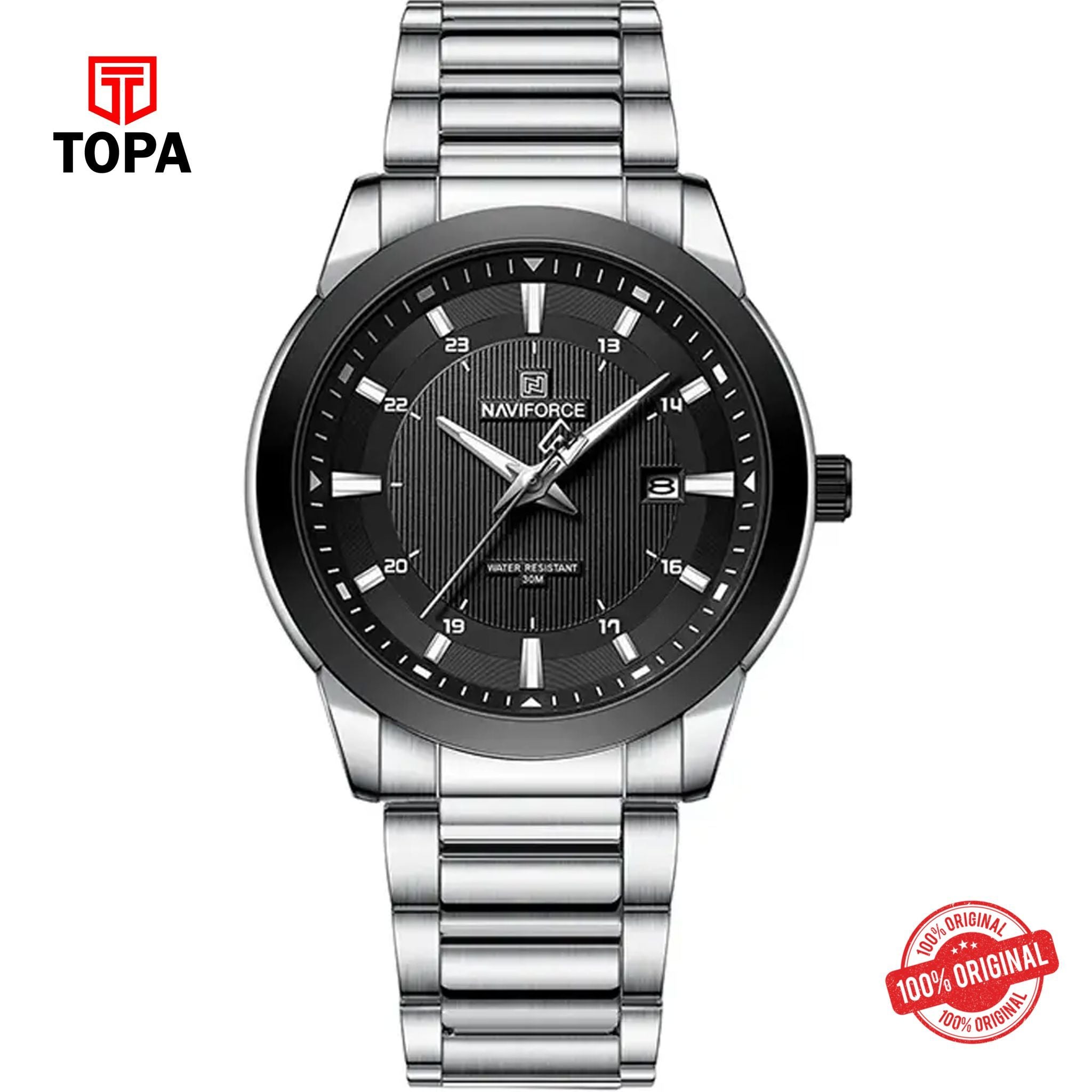 Topa NaviForce-NF8029G-CH-BLK-Metal-Band-Men-Watch - Product Image 1