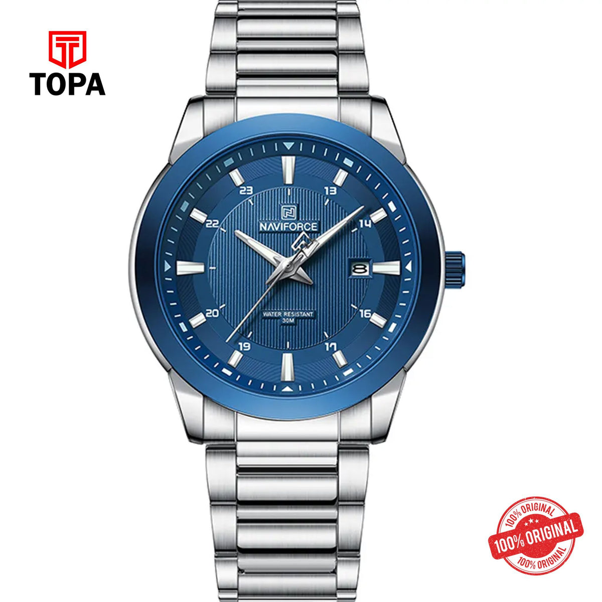 Topa NaviForce-NF8029G-CH-BLU-Metal-Band-Men-Watch - Product Image 1