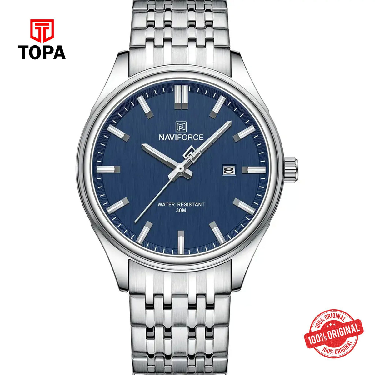 Topa NaviForce-NF8039G-CH-BLU-Metal-Band-Men-Watch - Product Image 1