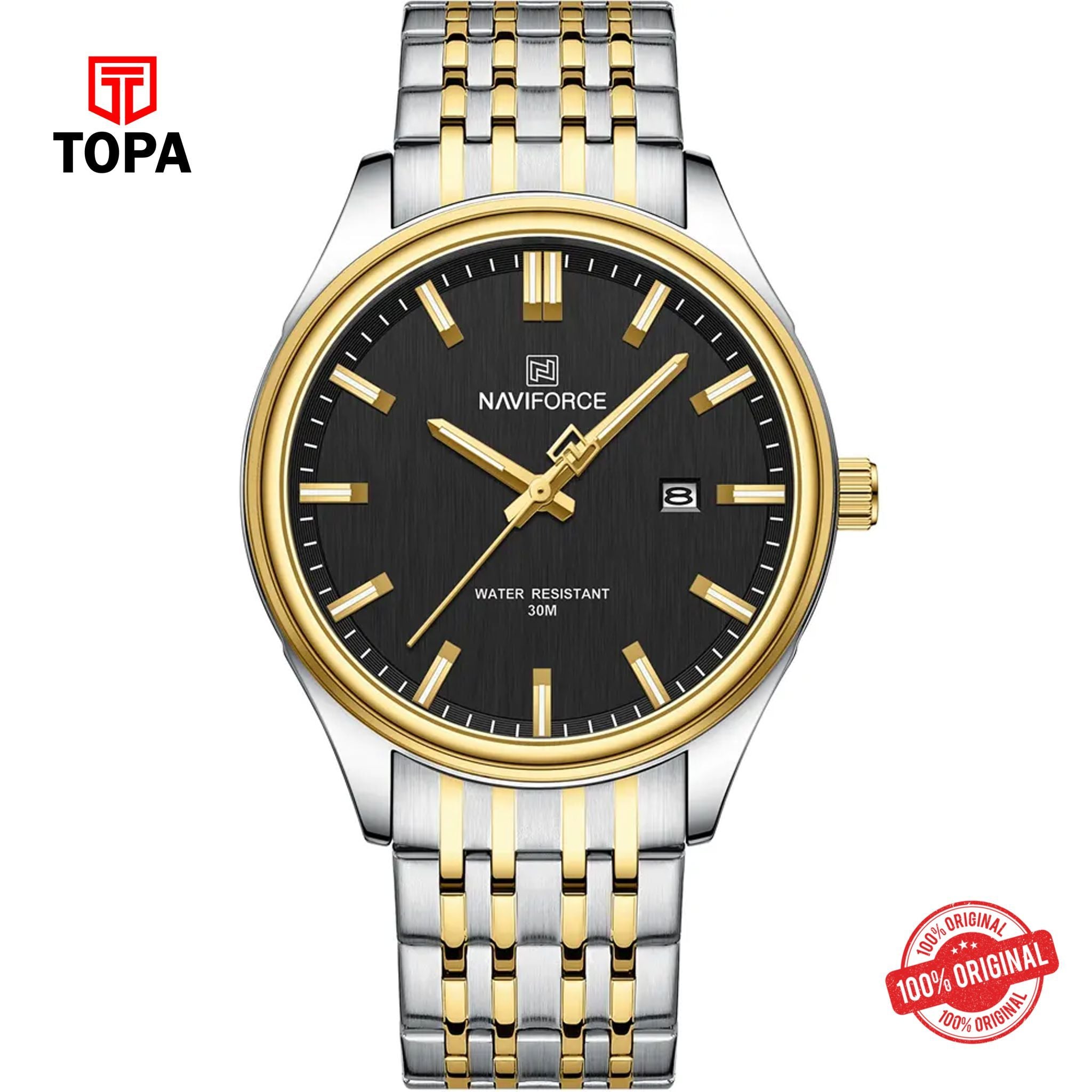 Topa NaviForce-NF8039G-TTGLD-BLK-Metal-Band-Men-Watch - Product Image 1