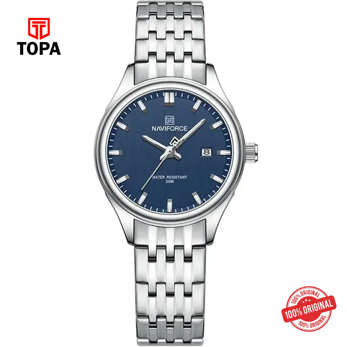 Topa NaviForce-NF8039L-CH-BLU-Metal-Band-Women-Watch - Product Image 1