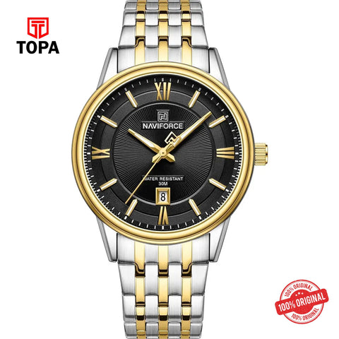Topa NaviForce-NF8040G-TTGLD-BLK-Metal-Band-Men-Watch - Product Image 1