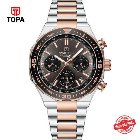 Topa NaviForce-NF8049G-TTRG-GRY-Metal-Band-Men-Watch - Product Image 1