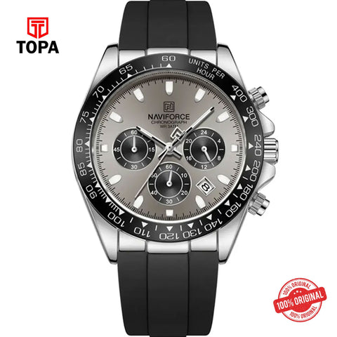 Topa NaviForce-NF8054G-CH-GRY-Rubber-Band-Men-Watch - Product Image 1
