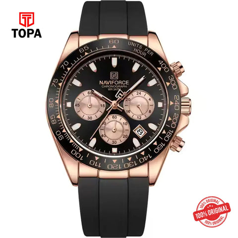 Topa NaviForce-NF8054G-RG-BLK-Rubber-Band-Men-Watch - Product Image 1