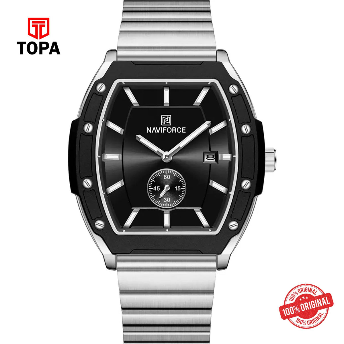 Topa NaviForce-NF8068G-CH-BLK-Metal-Band-Men-Watch - Product Image 1
