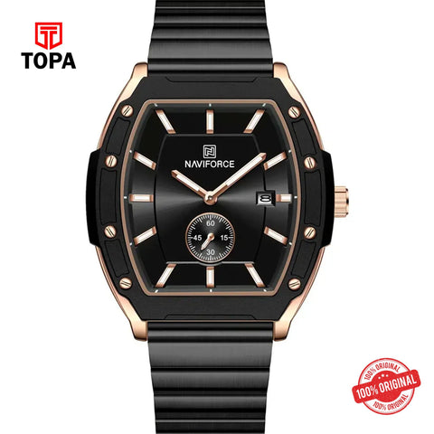 Topa NaviForce-NF8068G-RGBLK-BLK-Metal-Band-Men-Watch - Product Image 1