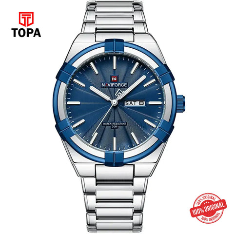 Topa NaviForce-NF8218-CH-BLU-Metal-Band-Men-Watch - Product Image 1