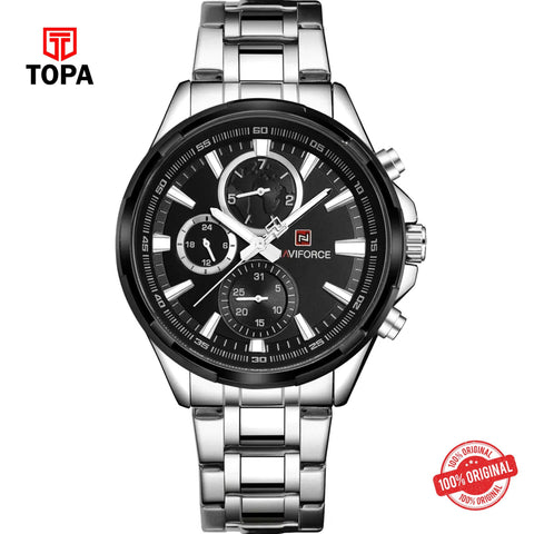 Topa NaviForce-NF9089G-CH-BLK-Metal-Band-Men-Watch - Product Image 1