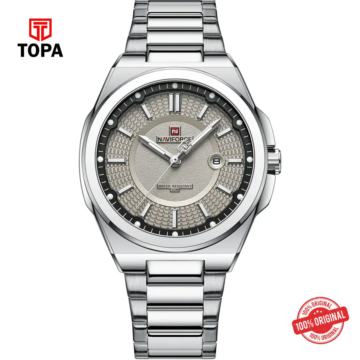 Topa NaviForce-NF9212G-CH-GRY-Metal-Band-Men-Watch - Product Image 1