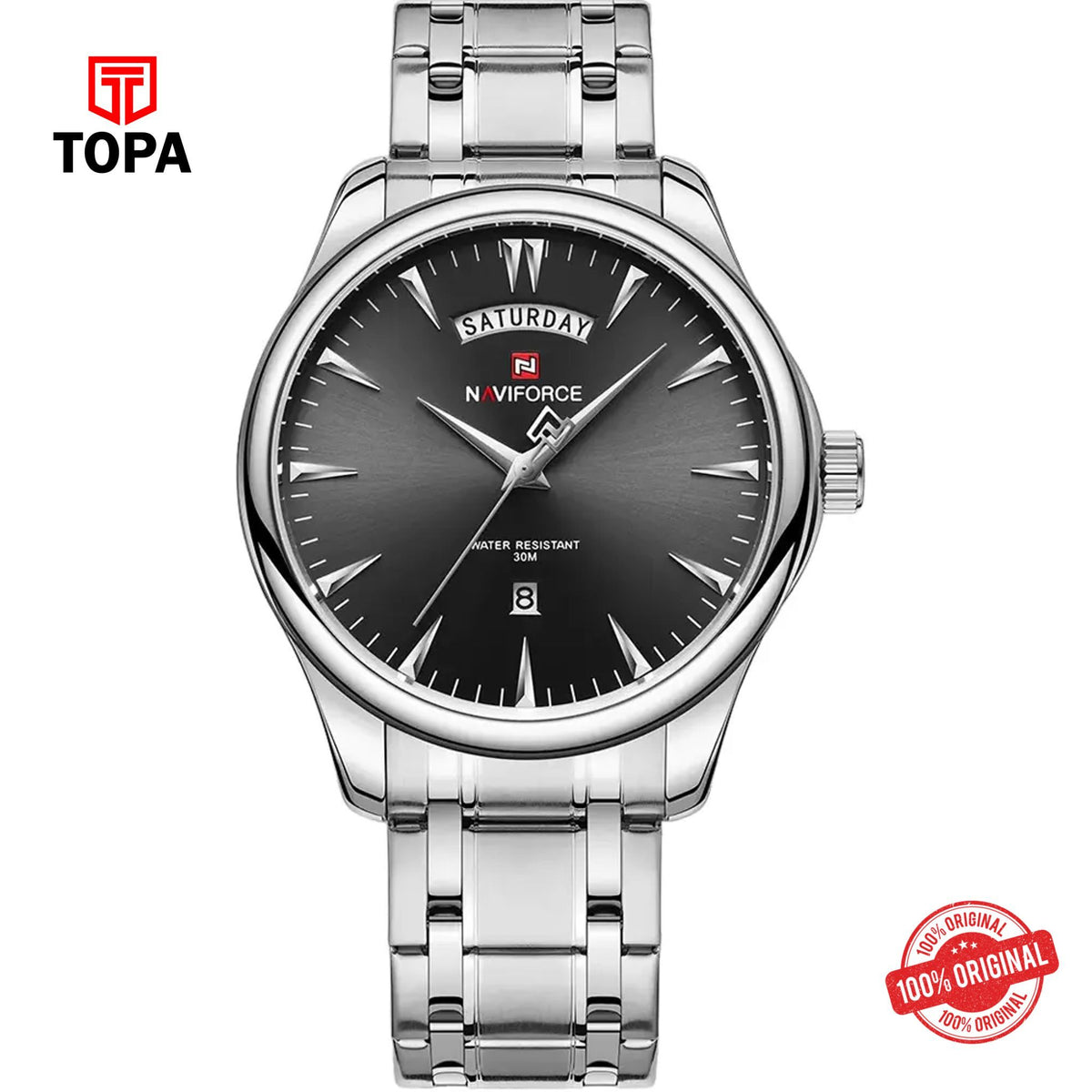 Topa NaviForce-NF9213G-CH-BLK-Metal-Band-Men-Watch - Product Image 1