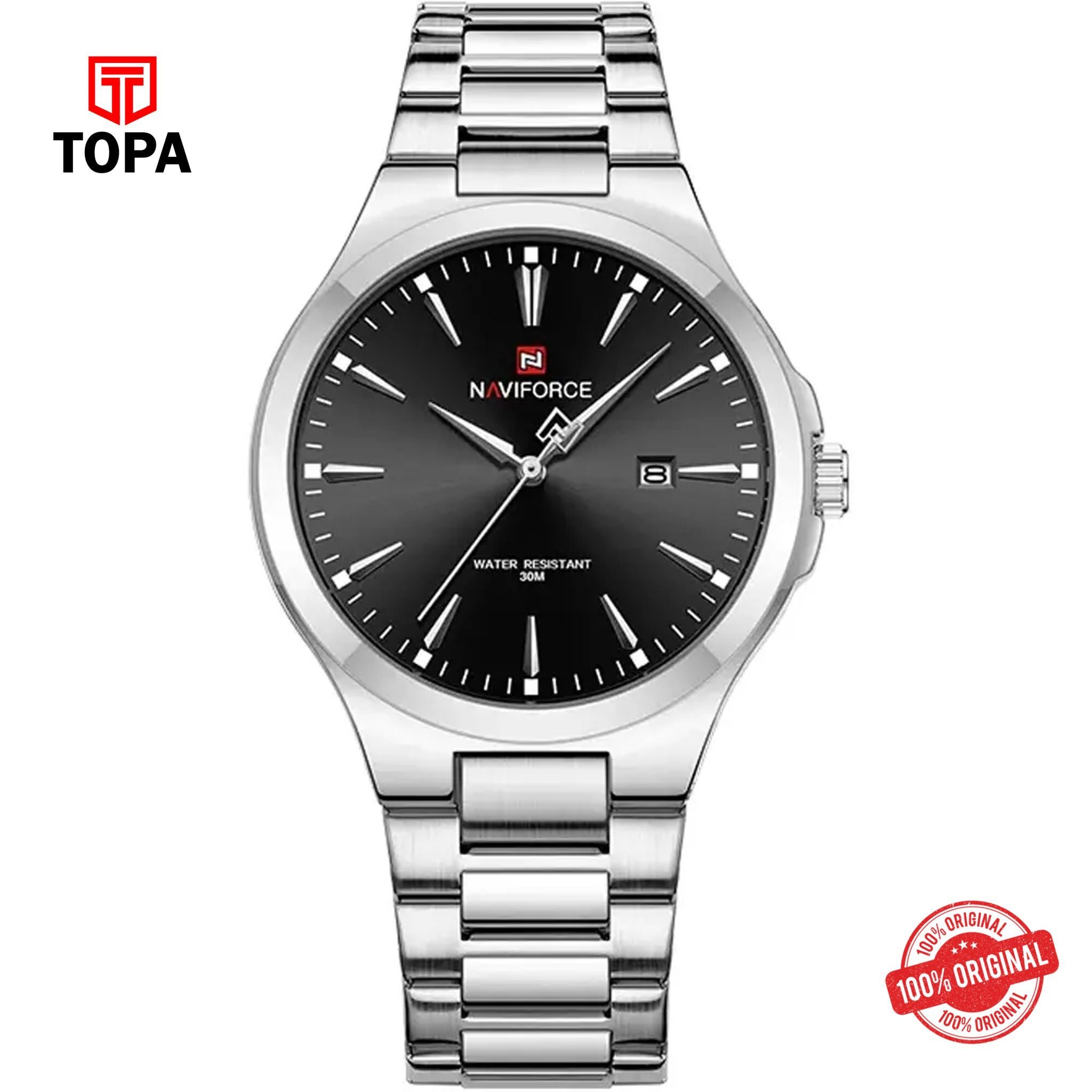 Topa NaviForce-NF9214-CH-BLK-Metal-Band-Men-Watch - Product Image 1