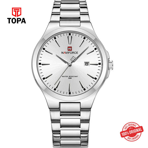 Topa NaviForce-NF9214G-CH-WHT-Metal-Band-Men-Watch - Product Image 1