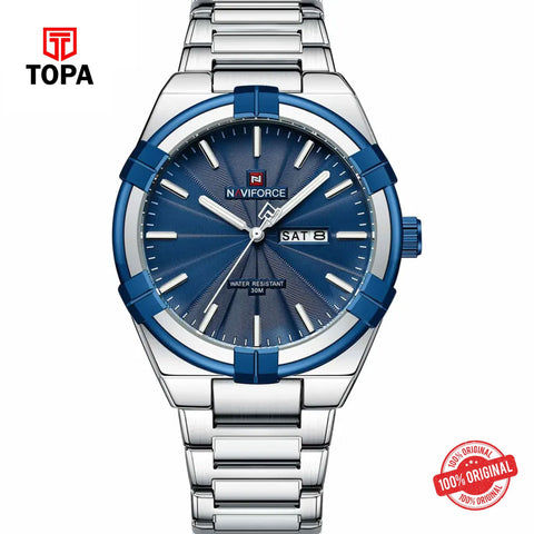 Topa NaviForce-NF9218G-CH-BLU-Metal-Band-Men-Watch - Product Image 1