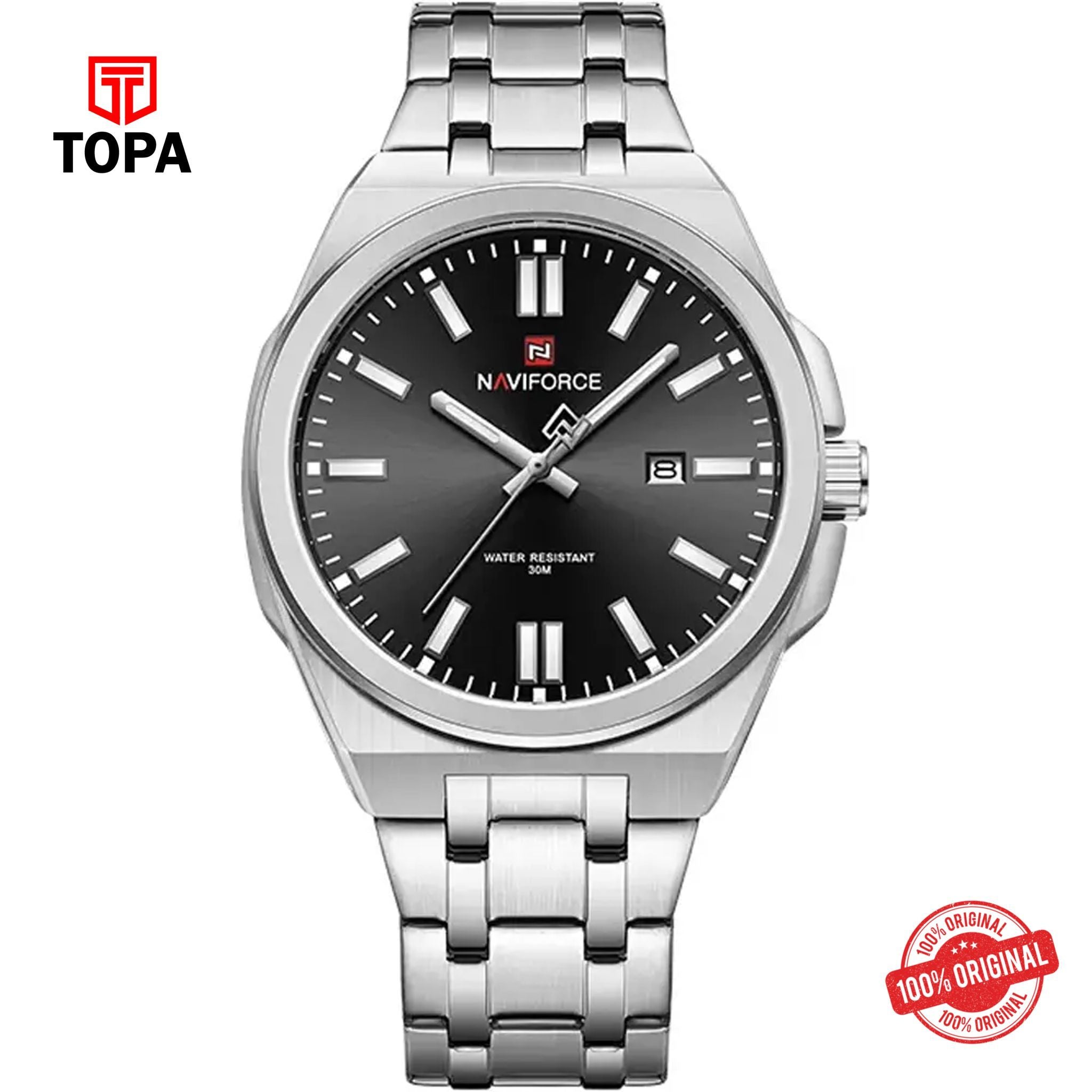 Topa NaviForce-NF9226-CH-BLK-Metal-Band-Men-Watch - Product Image 1