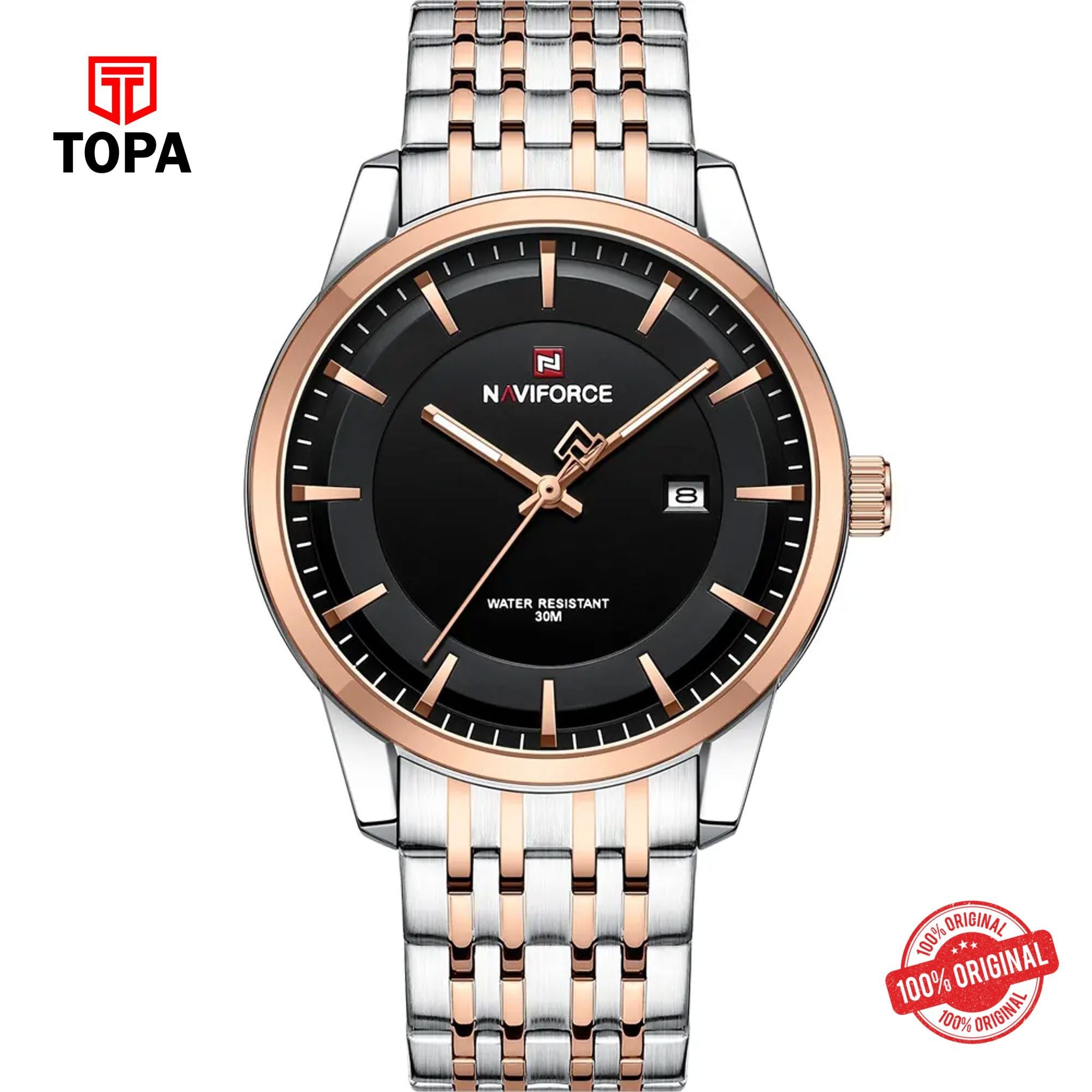 Topa NaviForce-NF9228G-TTRG-BLK-Metal-Band-Men-Watch - Product Image 1