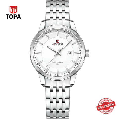 Topa NaviForce-NF9228L-CH-WHT-Metal-Band-Women-Watch - Product Image 1