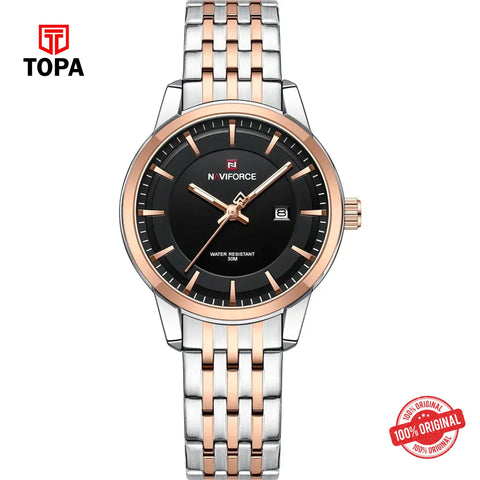 Topa NaviForce-NF9228L-TTRG-BLK-Metal-Band-Women-Watch - Product Image 1