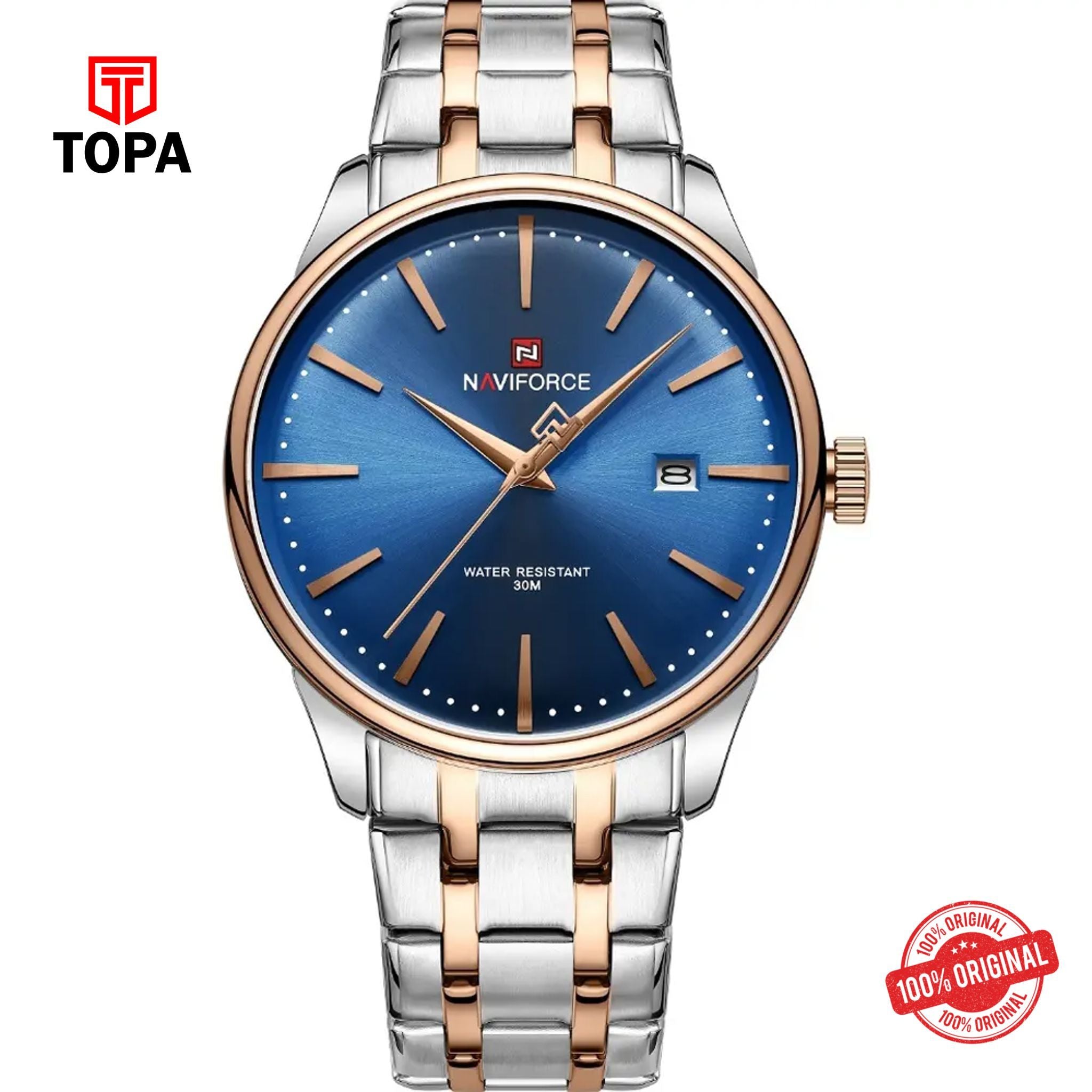 Topa NaviForce-NF9230G-TTRG-BLU-Metal-Band-Men-Watch - Product Image 1