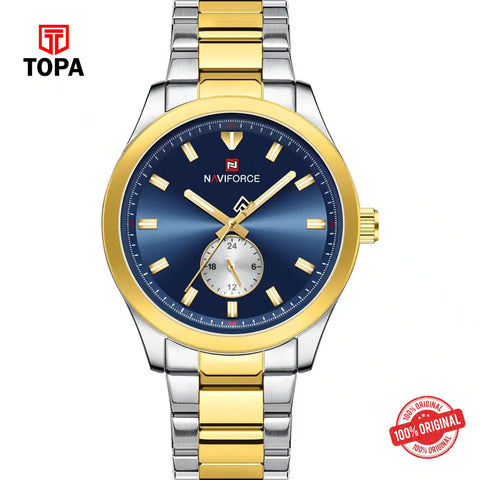 Topa NaviForce-NF9231G-TTGLD-BLU-Metal-Band-Men-Watch - Product Image 1