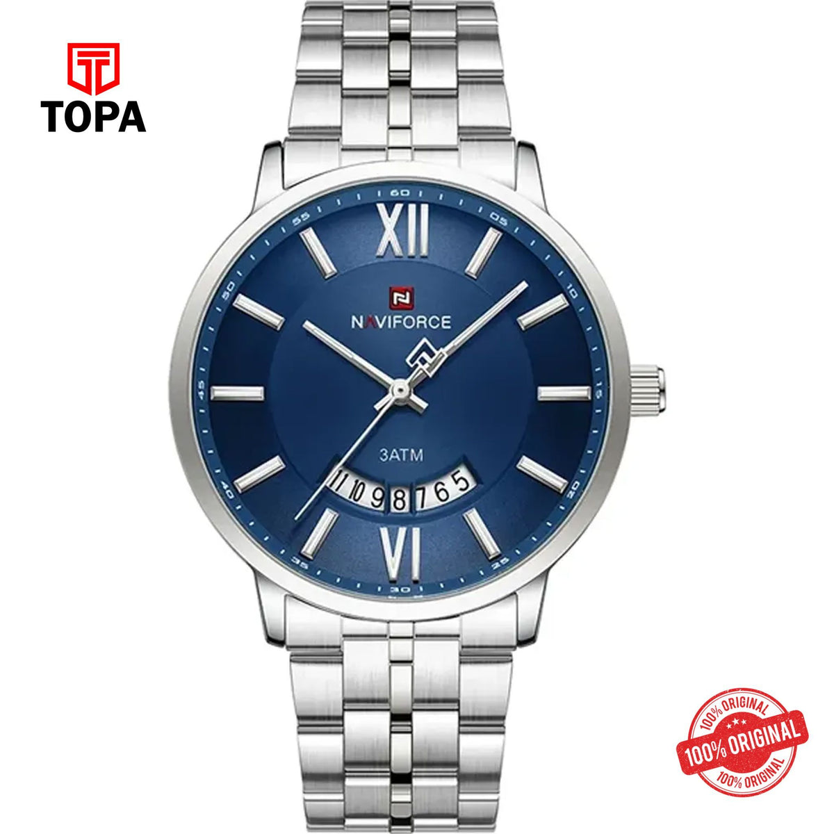 Topa NaviForce-NF9238G-CH-BLU-Metal-Band-Men-Watch - Product Image 1