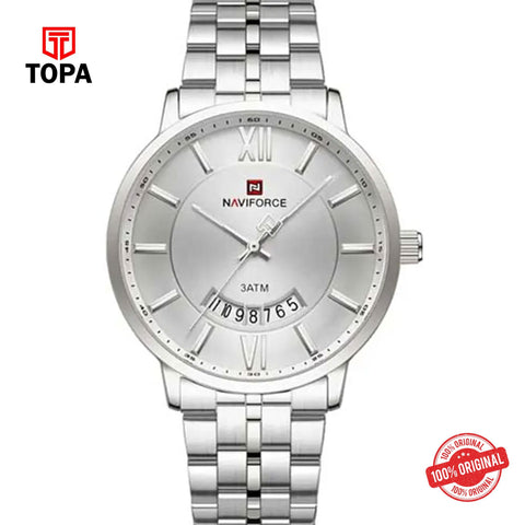 Topa NaviForce-NF9238G-CH-WHT-Metal-Band-Men-Watch - Product Image 1
