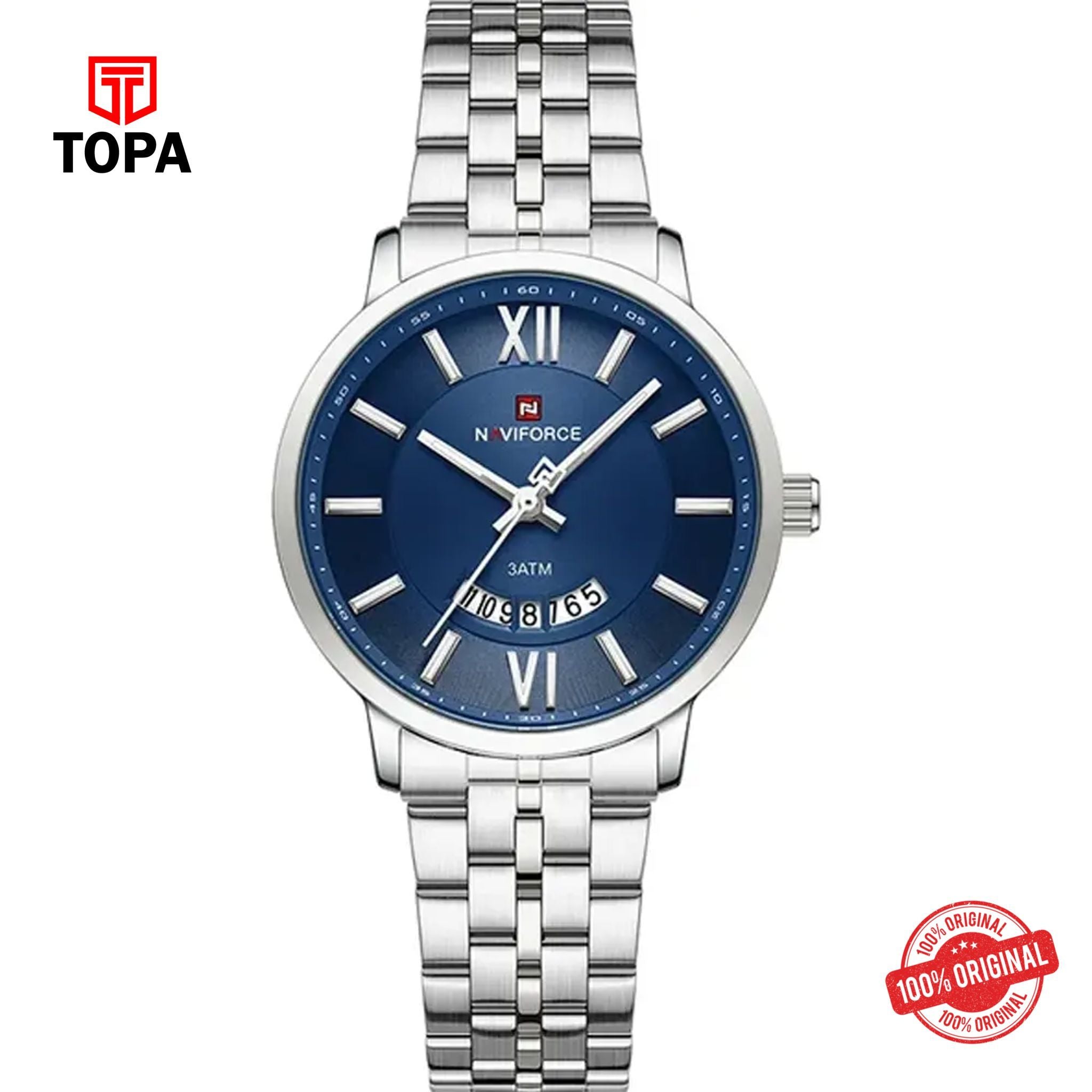 Topa NaviForce-NF9238L-CH-BLU-Metal-Band-Women-Watch - Product Image 1