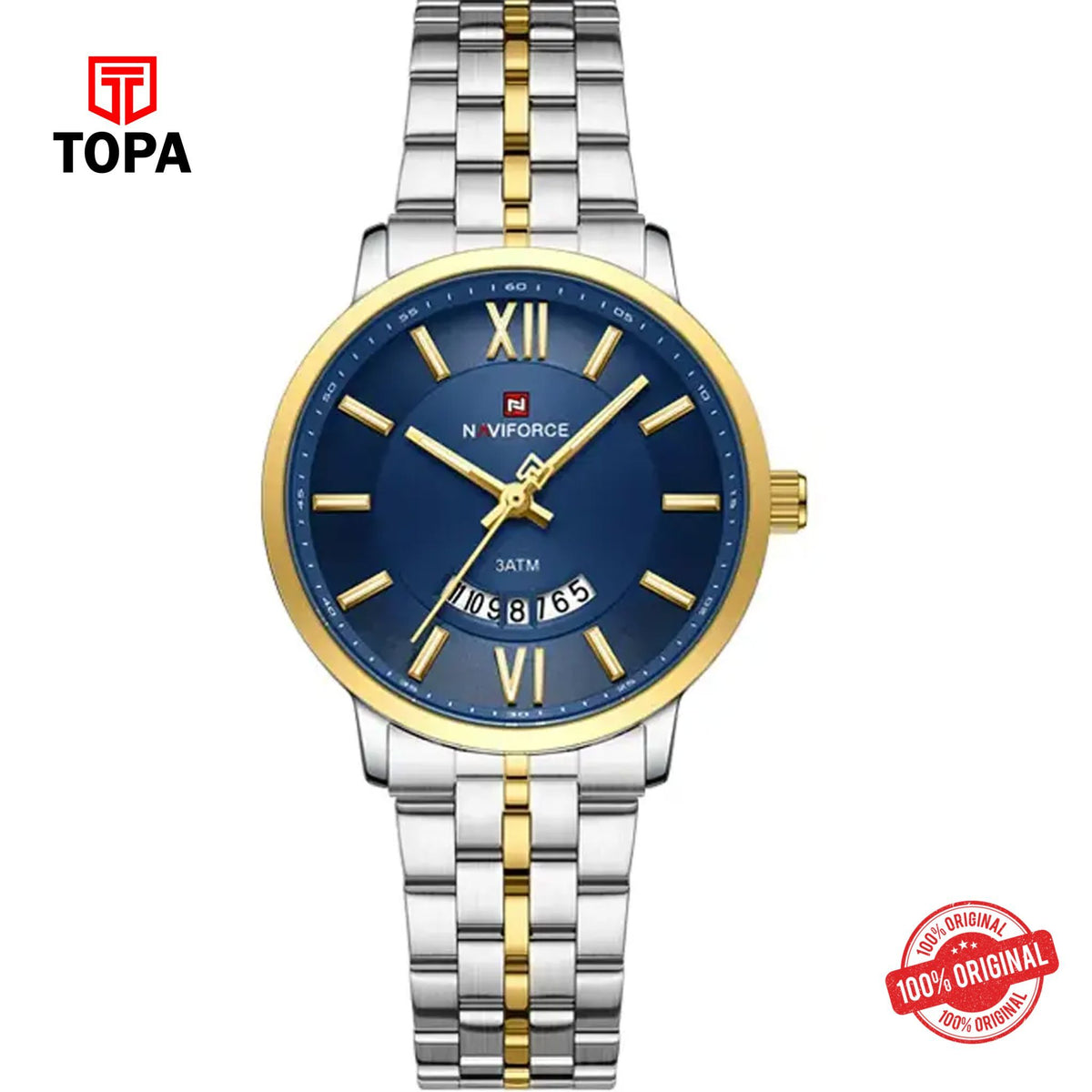 Topa NaviForce-NF9238L-TTGLD-BLU-Metal-Band-Women-Watch - Product Image 1