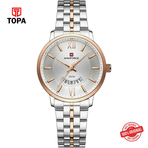 Topa NaviForce-NF9238L-TTRG-WHT-Metal-Band-Women-Watch - Product Image 1