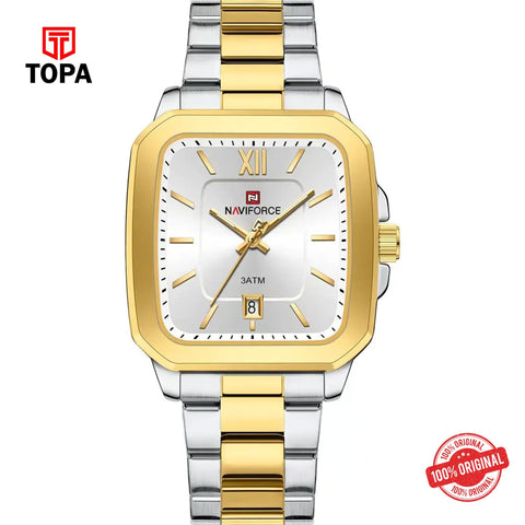 Topa NaviForce-NF9239G-TTGLD-WHT-Metal-Band-Men-Watch - Product Image 1