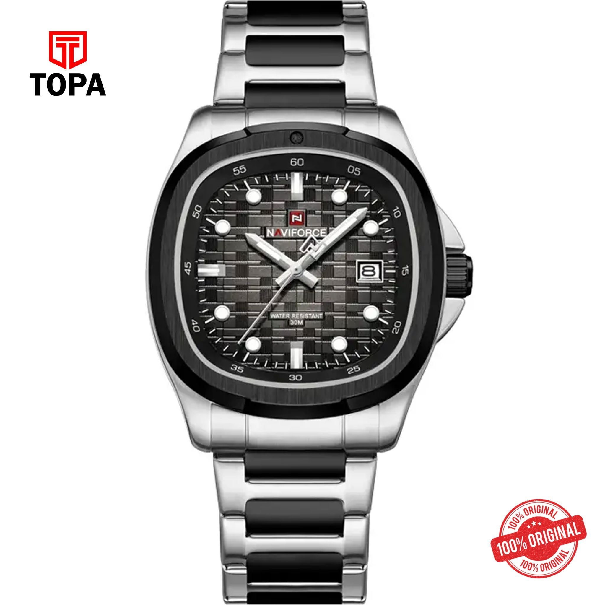 Topa NaviForce-NF9240G-TTBLK-BLK-Metal-Band-Men-Watch - Product Image 1
