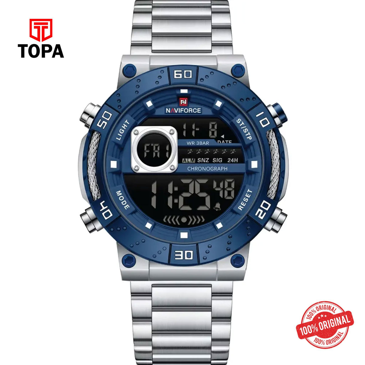 Topa NaviForce-NF9241G-CH-BLU-DIGI-Metal-Band-Men-Watch - Product Image 1