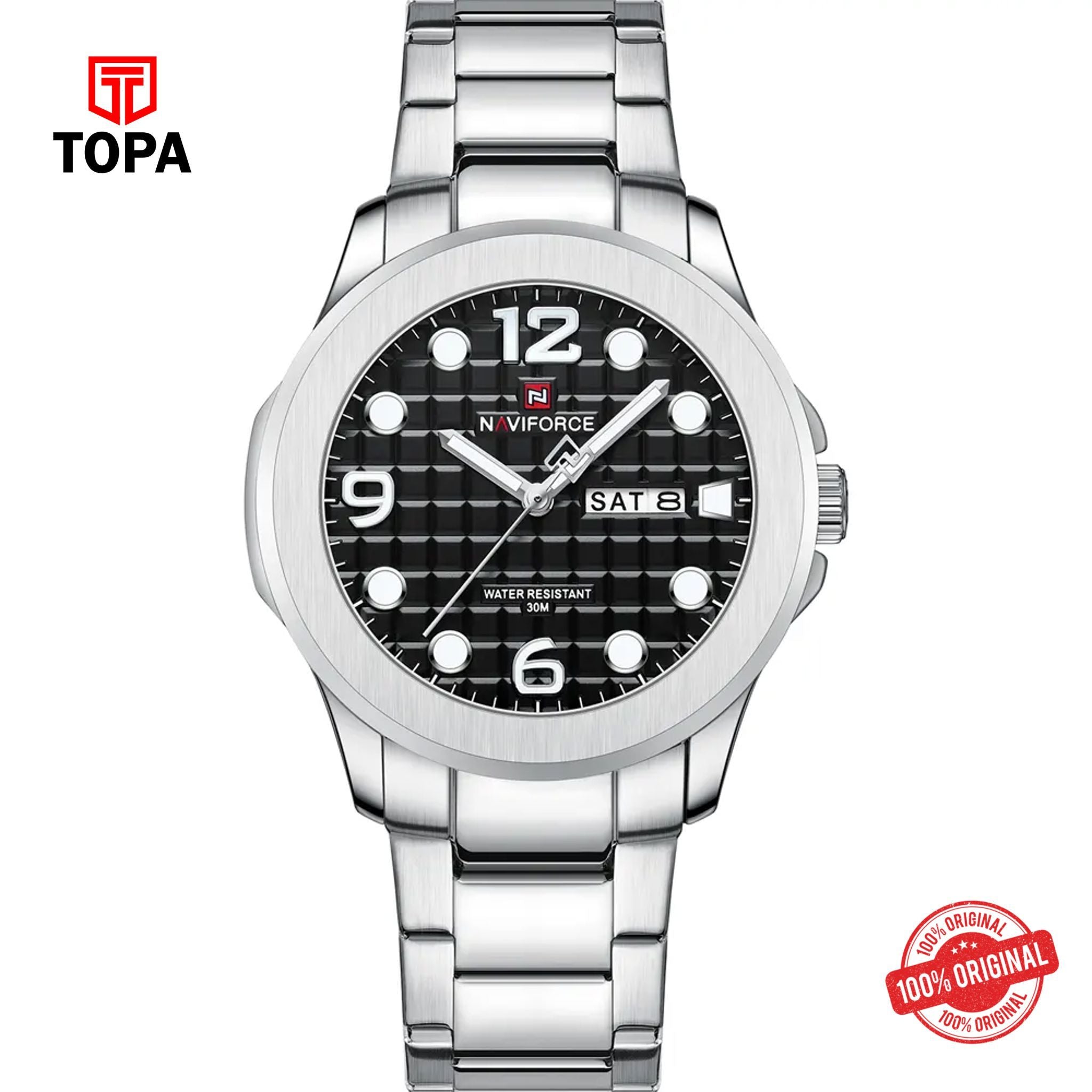 Topa NaviForce-NF9244G-CH-BLK-Metal-Band-Men-Watch - Product Image 1