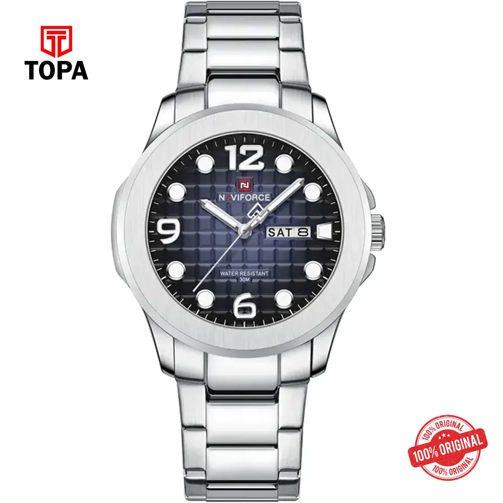 Topa NaviForce-NF9244G-CH-BLU-Metal-Band-Men-Watch - Product Image 1