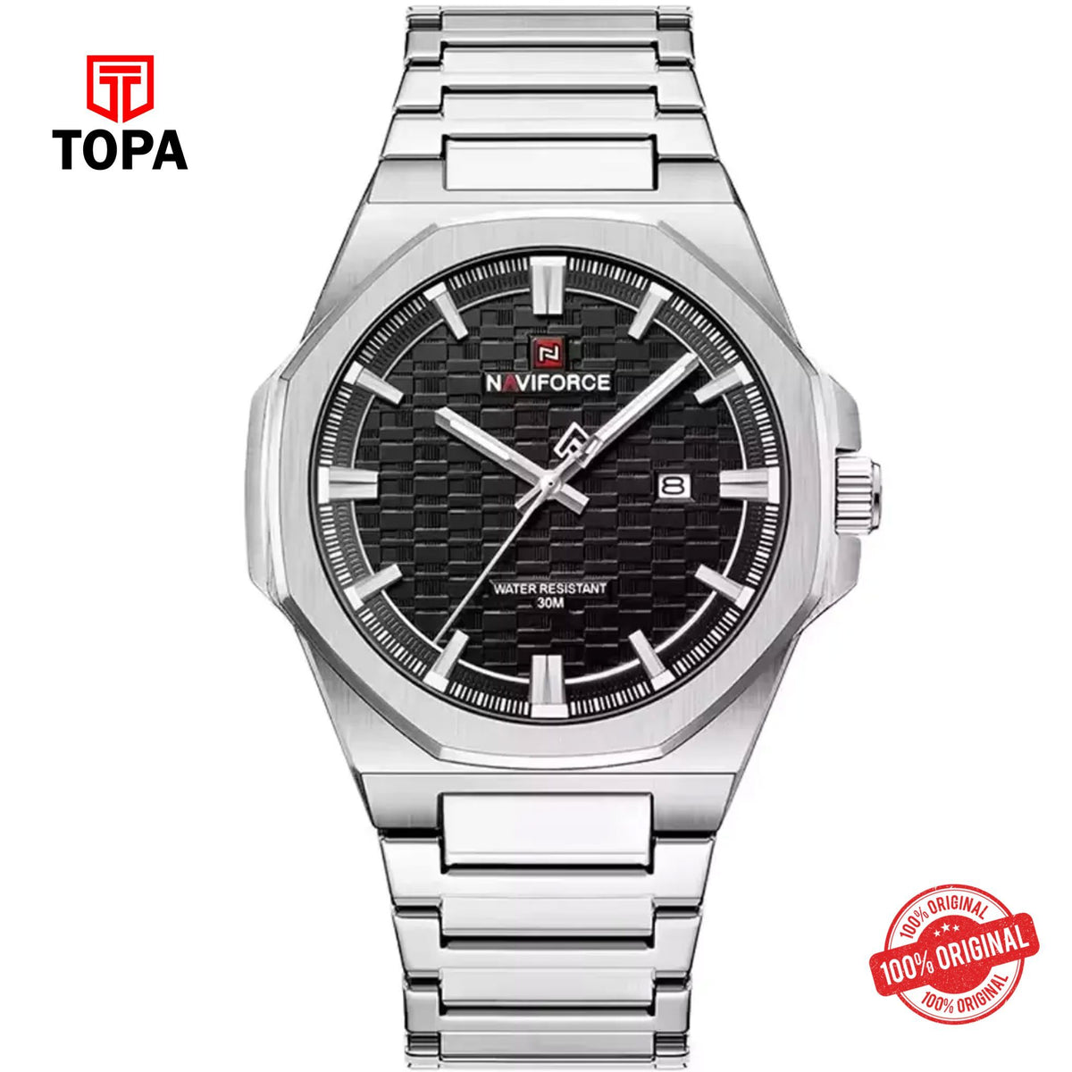Topa NaviForce-NF9245G-CH-BLK-Metal-Band-Men-Watch - Product Image 1
