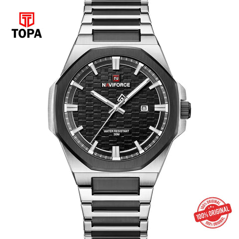 Topa NaviForce-NF9245G-TTBLK-BLK-Metal-Band-Men-Watch - Product Image 1