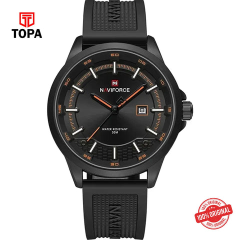 Topa NaviForce-NF9248G-BLK-Rubber-Band-Men-Watch - Product Image 1