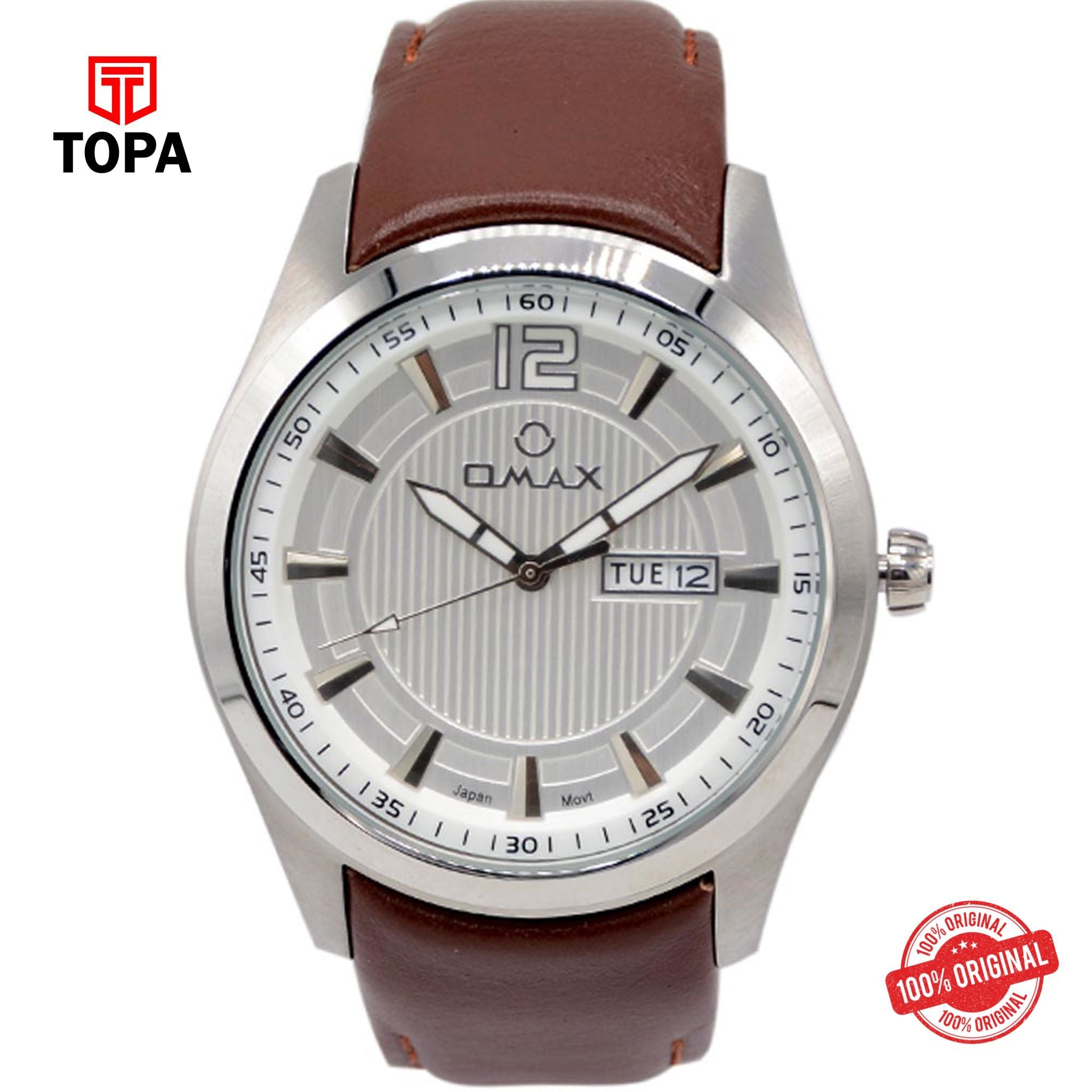 Topa Omax-74SMP65I-Leather-Band-Men-Watch - Product Image 1