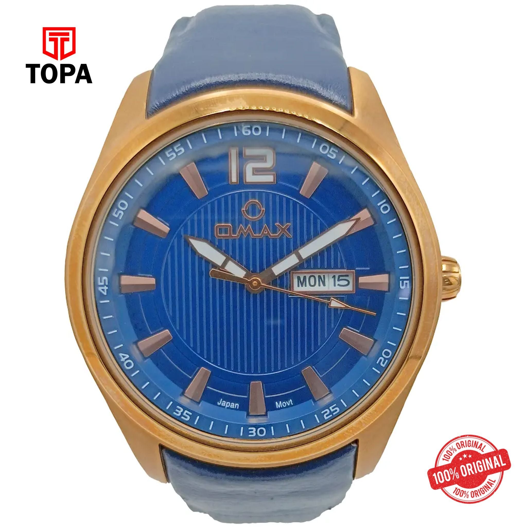 Topa Omax-74SMR44I-Leather-Band-Men-Watch - Product Image 1