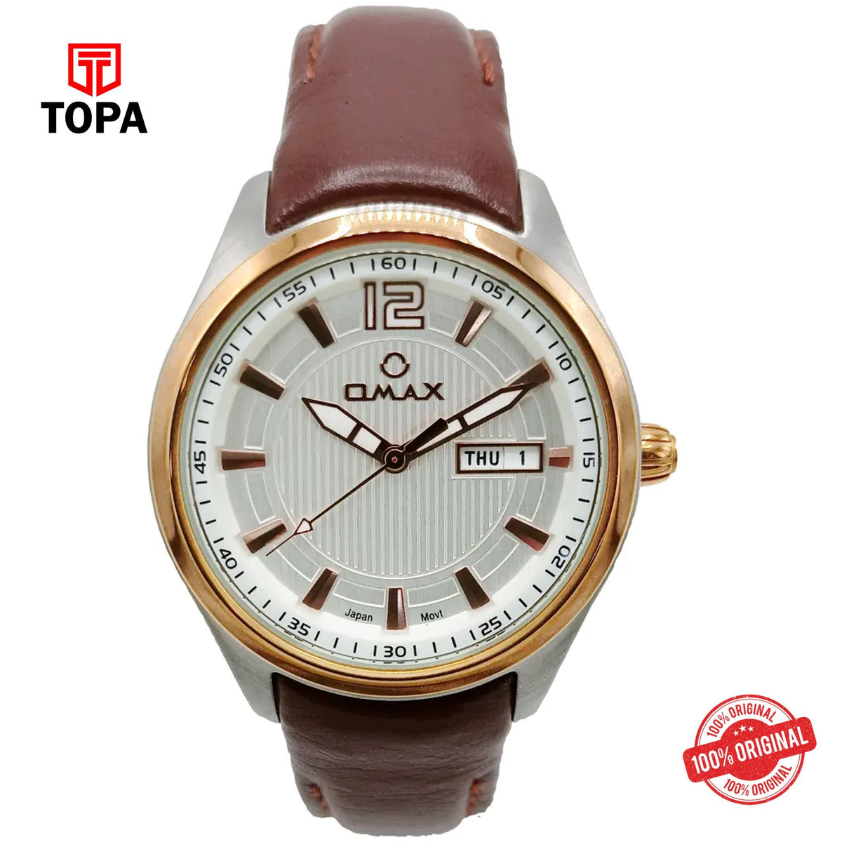 Topa Omax-75SMC65I-Leather-Band-Women-Watch - Product Image 1