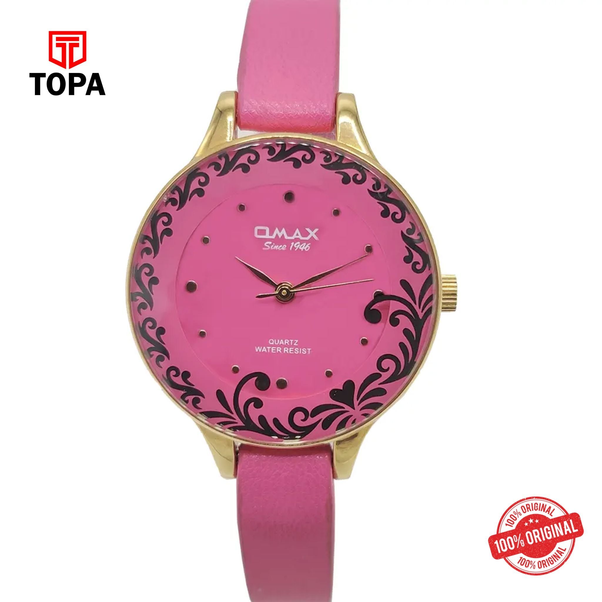 Topa Omax-CE0263QR06-Leather-Band-Women-Watch - Product Image 1