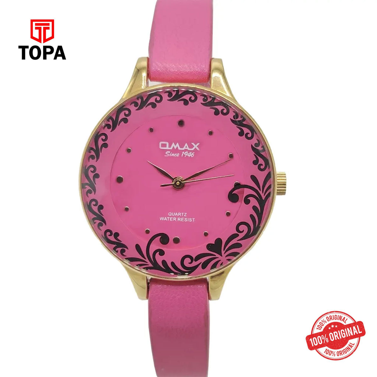 Topa Omax-CE0263QR06-Leather-Band-Women-Watch - Product Image 1