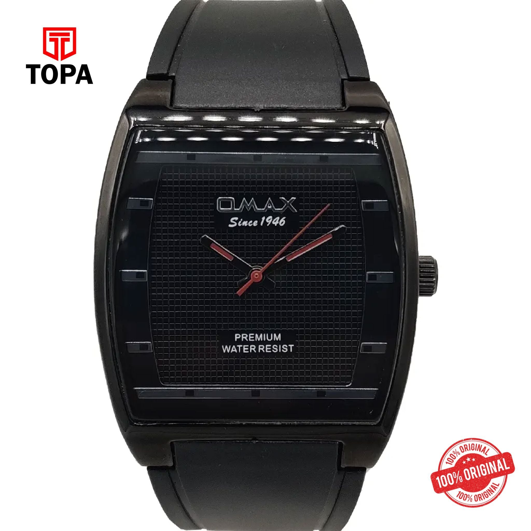 Topa Omax-D006-BLK-Rubber-Band-Men-Watch - Product Image 1