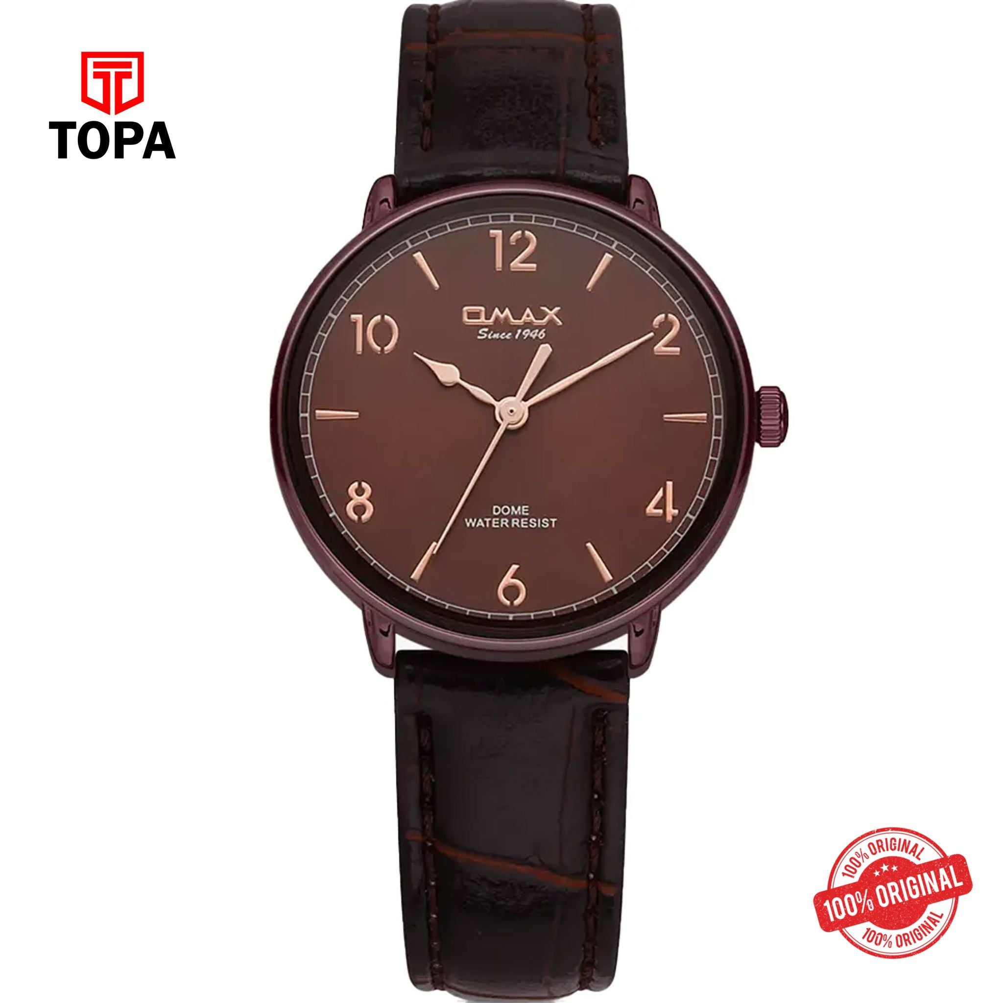 Topa Omax-DC002F55I-Leather-Band-Women-Watch - Product Image 1