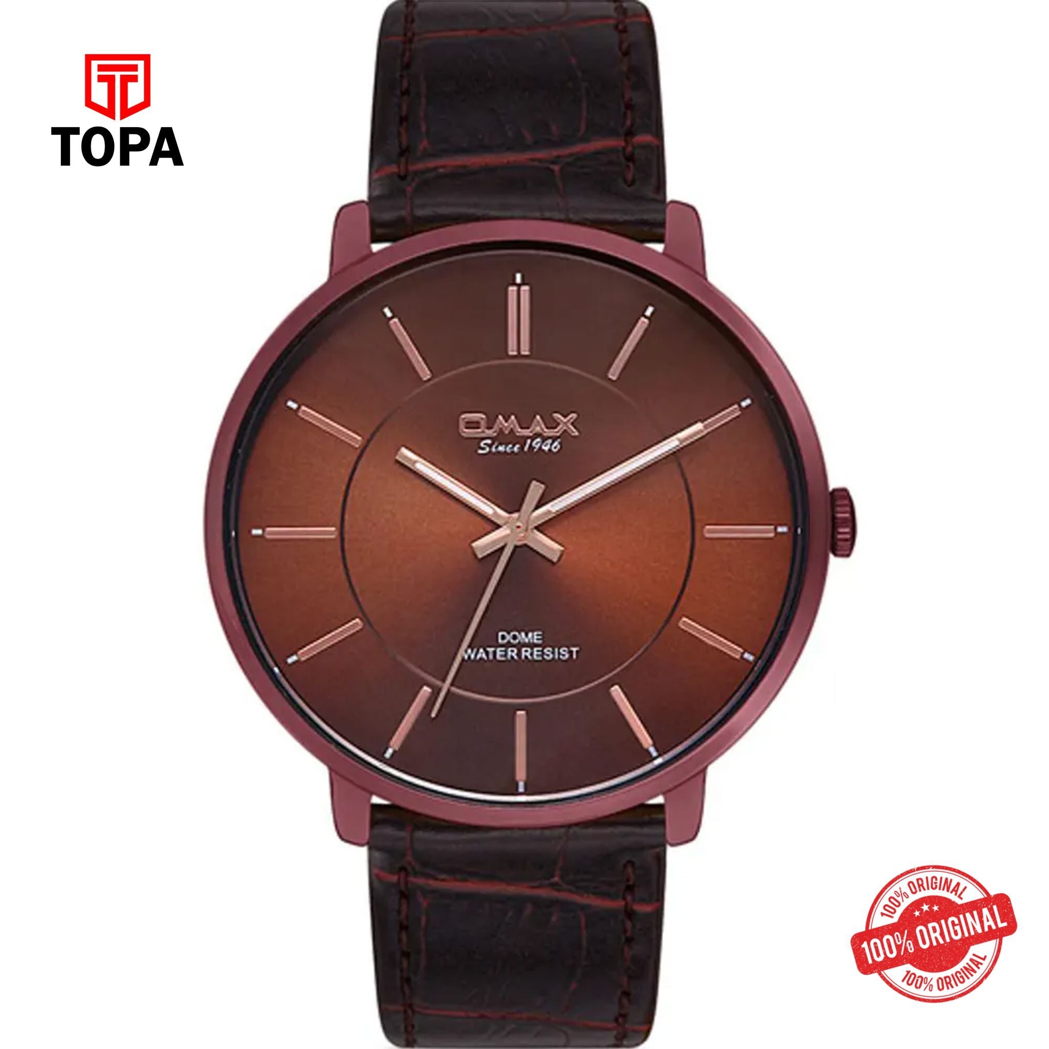 Topa Omax-DC005F55I-Leather-Band-Men-Watch - Product Image 1