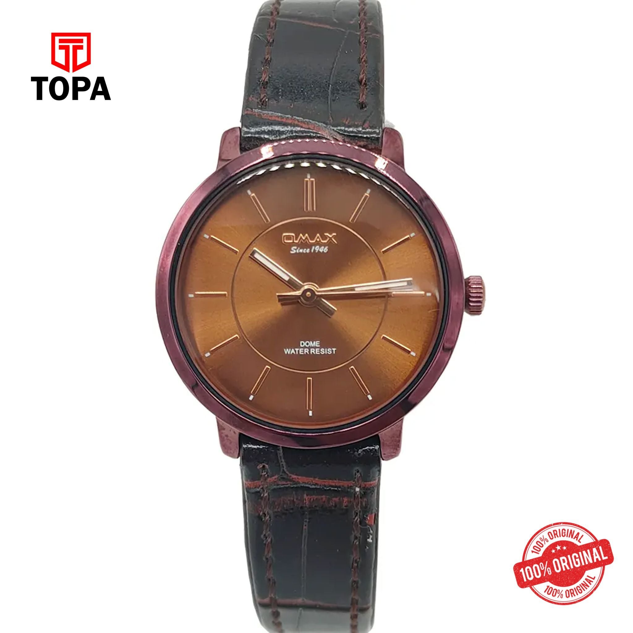 Topa Omax-DC006F55I-Leather-Band-Women-Watch - Product Image 1