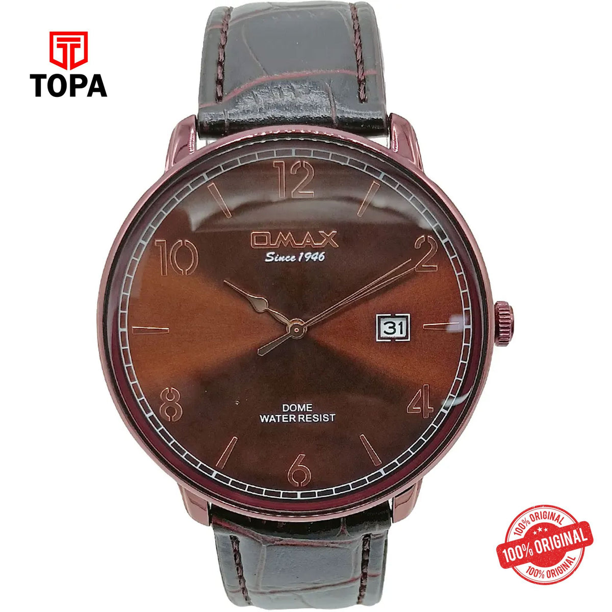 Topa Omax-DCD001F55I-Leather-Band-Men-Watch - Product Image 1