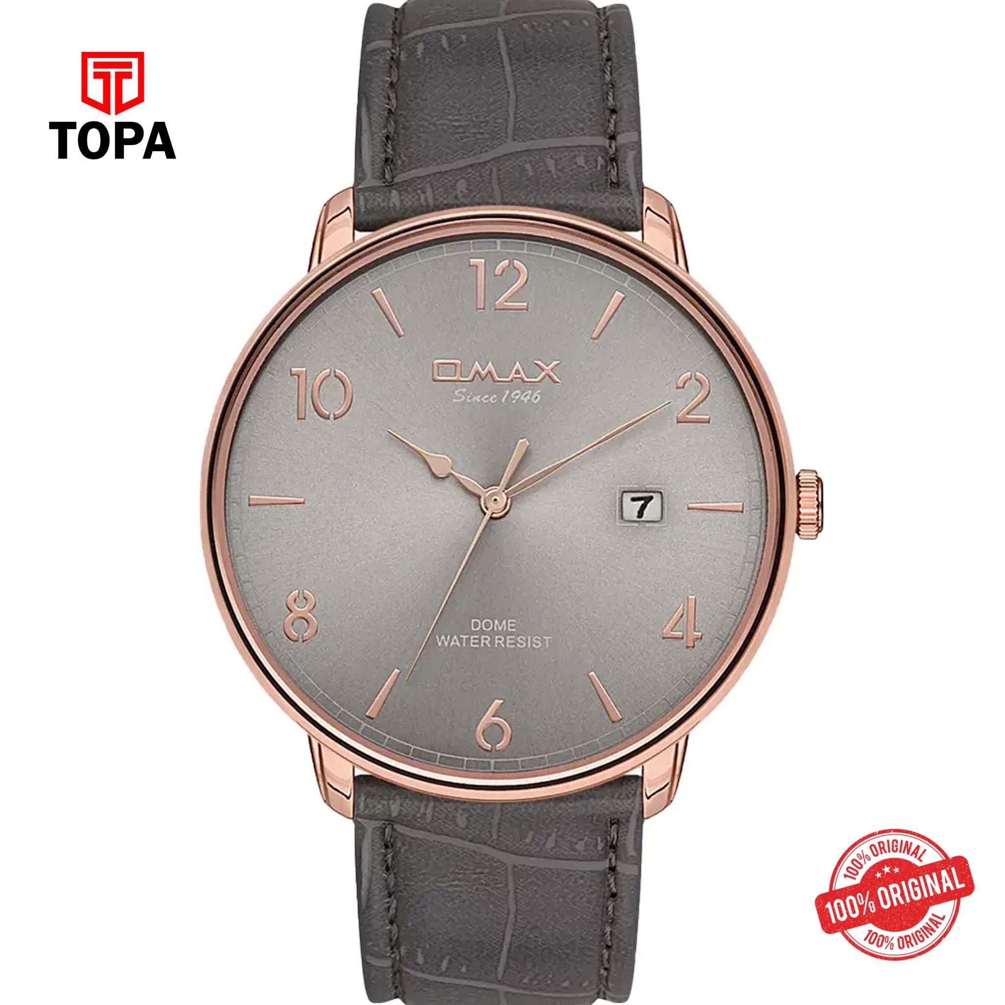 Topa Omax-DCD001R99I-Leather-Band-Men-Watch - Product Image 1