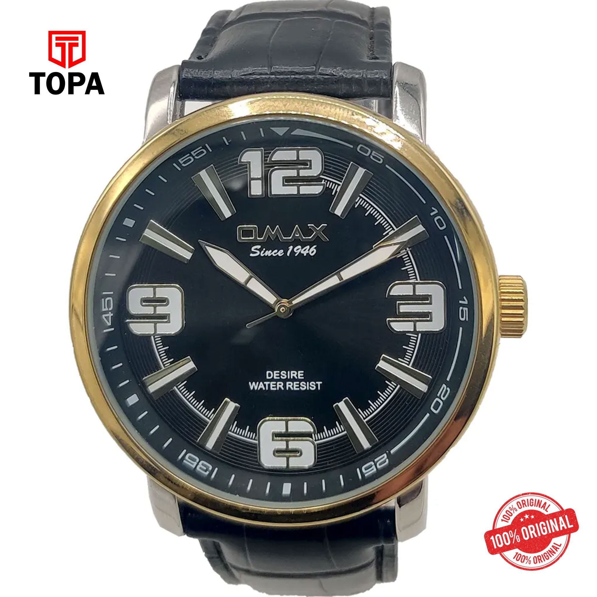 Topa Omax-DX05T22A-Leather-Band-Men-Watch - Product Image 1