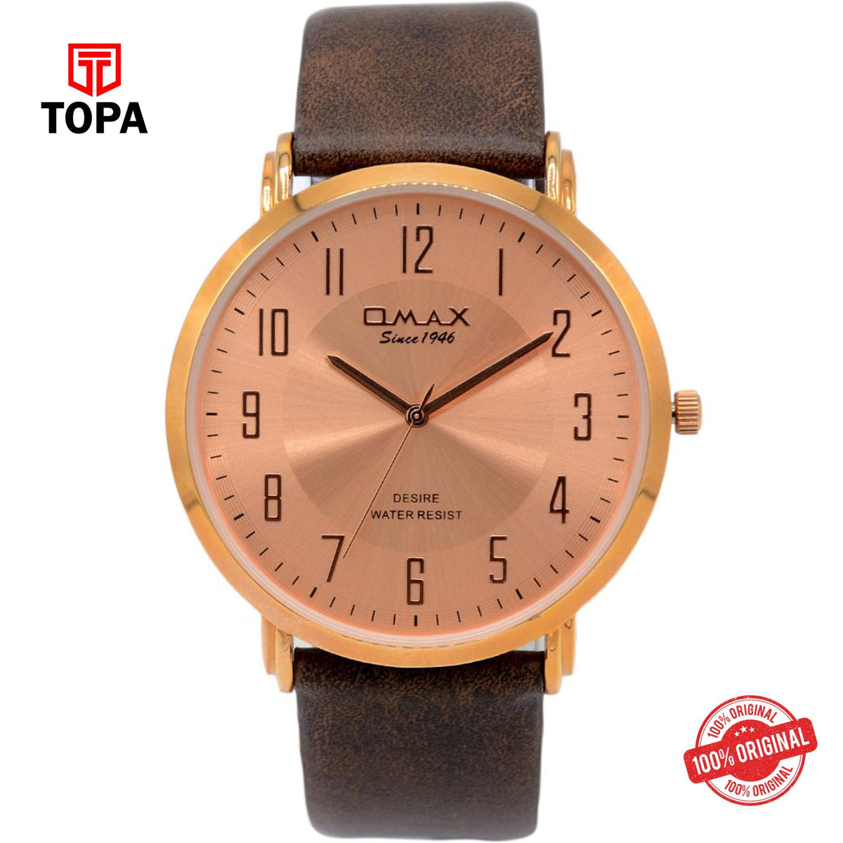 Topa Omax-DX08R85A-Leather-Band-Men-Watch - Product Image 1